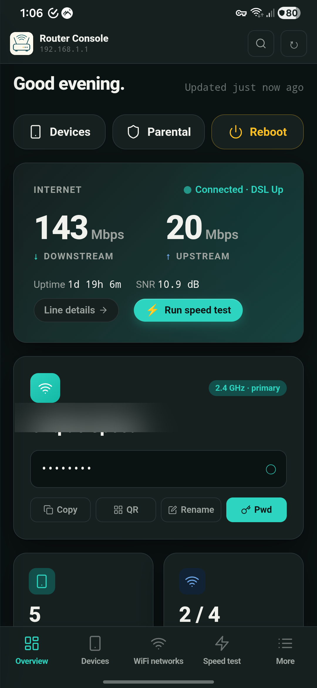 Router Console mobile — Overview