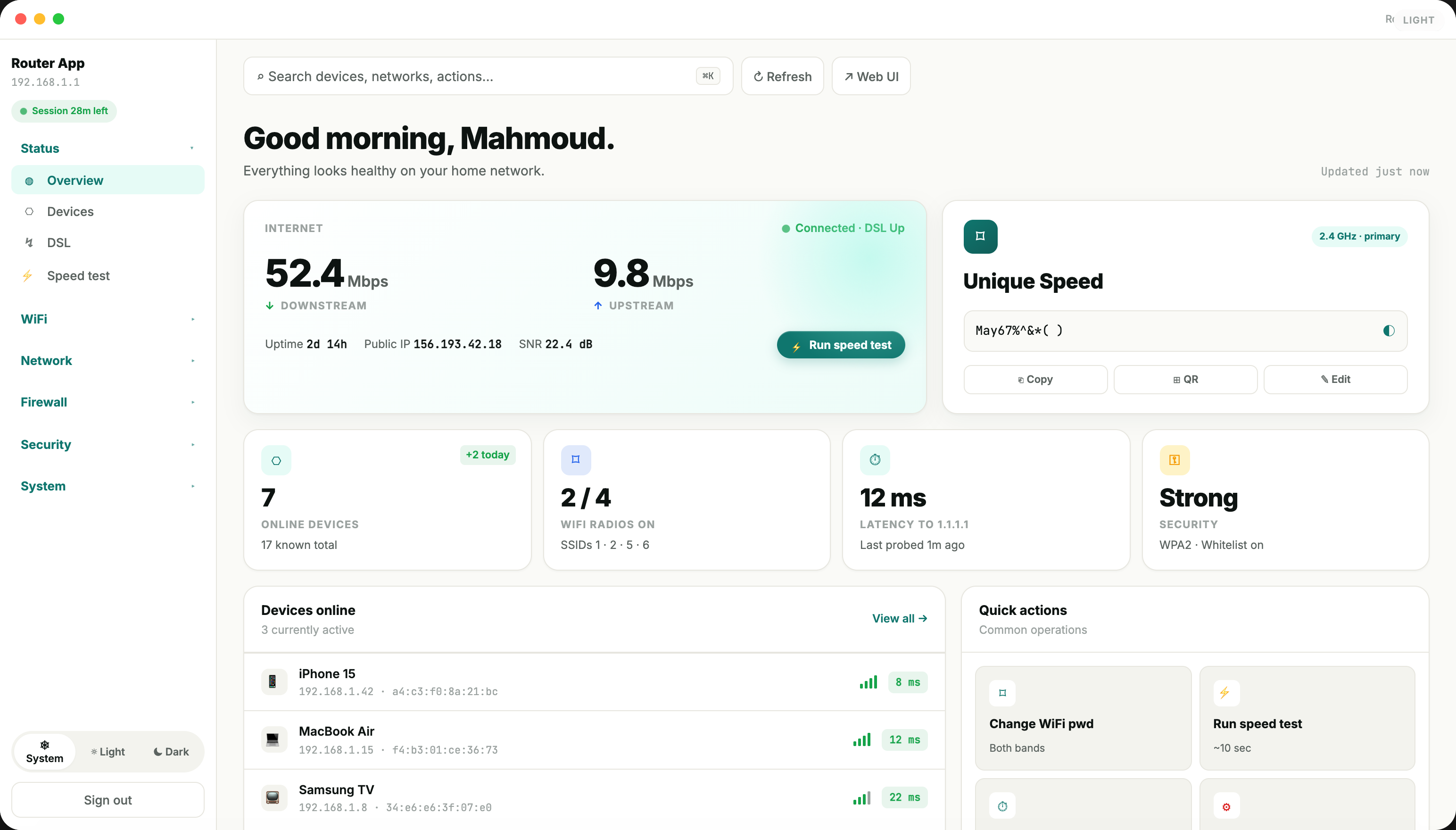 Light theme overview